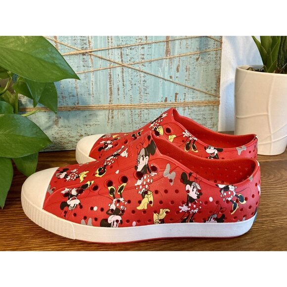 Minnie Mouse Shoes Womens 8 Red Native Jefferson Slip On Disney Allover Sneakers - Picture 5 of 9